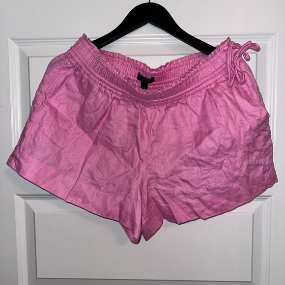 J.Crew 100% Linen Elastic Waist Shorts • Size Medium - Picture 1 of 2